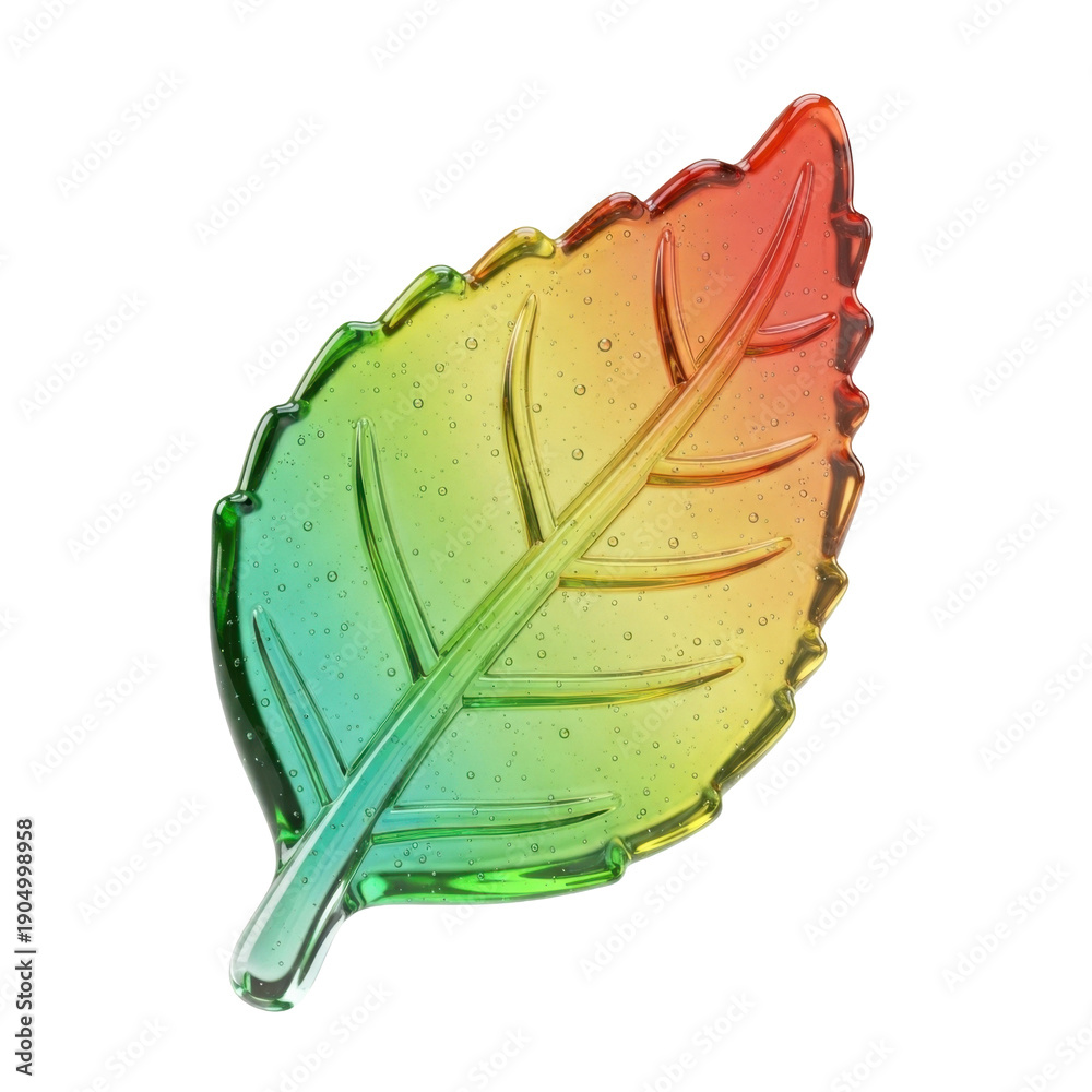 Fototapeta premium Translucent rainbow leaf