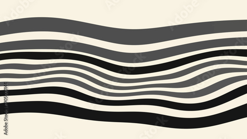 abstract flowing wavy stripes in black grey and cream form a modern sophisticated background ideal for contemporary design.
