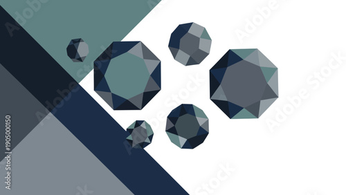 abstract geometric background with floating faceted blue and grey polygons a modern digital design for tech and business presentations