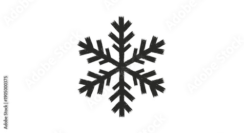 A detailed black snowflake illustration on a plain background viewed from directly above