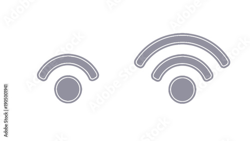 two wifi symbols on white illustrating wireless network signal strength and internet access levels ideal for digital connectivity.