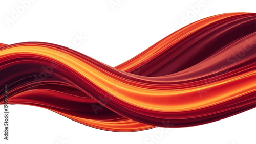 vibrant flowing abstract wave of red and orange liquid paint creates a dynamic modern design on white background ideal for digital art.