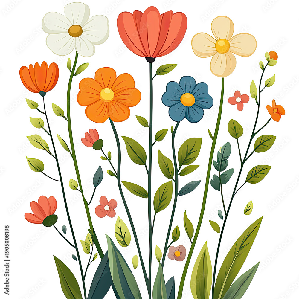 Fototapeta premium Bright spring flower PNG design with transparent background, ideal for invitations, stickers, packaging, and vibrant seasonal branding.