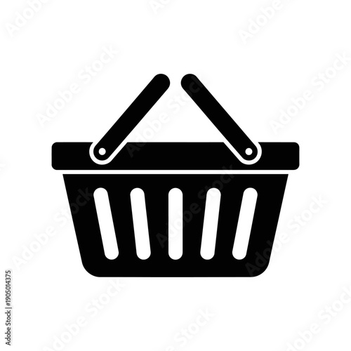 a sleek shopping basket icon clearly representing e-commerce online retail and consumer purchasing processes ideal for website and mobile app designs.