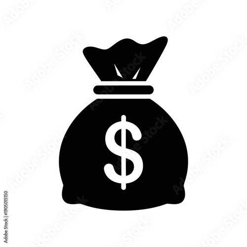 money bag icon symbolizing financial wealth and secure investment perfect for business banking and economic design concepts.