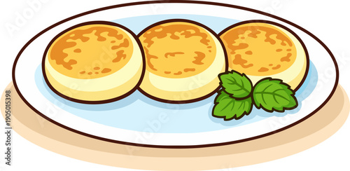 food_cheese_pancakes_syrniki_illustration