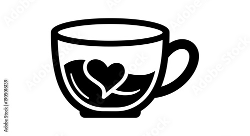 Cup with heart symbol illustration