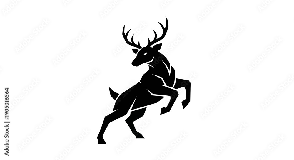 Obraz premium Deer silhouette vector illustration