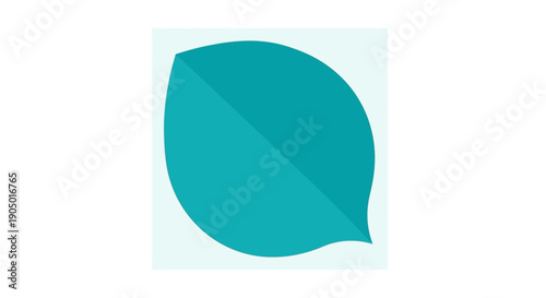 A teal leaf icon centered on a square background, illustrating a simple, modern design element.