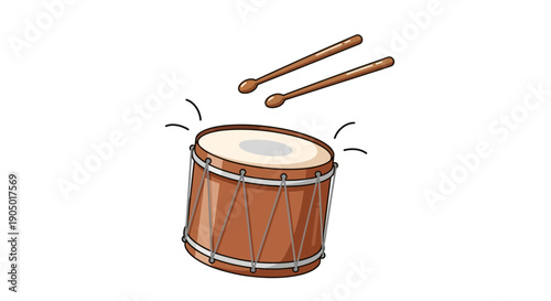 Drum being played with drumsticks in a dynamic musical performance
