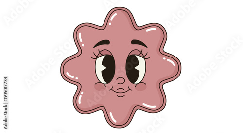 A smiling cartoon starfish with a face is depicted in a digital illustration on a clean background from a straightforward viewpoint.