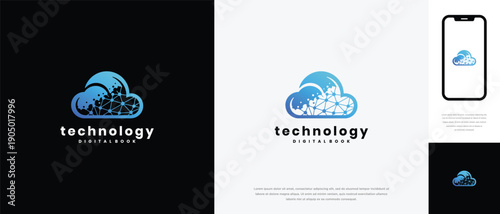 Modern Cloud Technology Digital Data Network Logo Design.