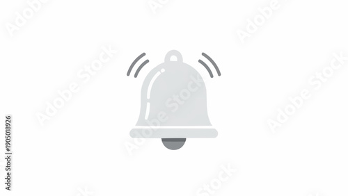 Cuadro en lienzo Grey Bell With Sound Waves Emitting.