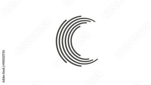 Black crescent moon shape design.