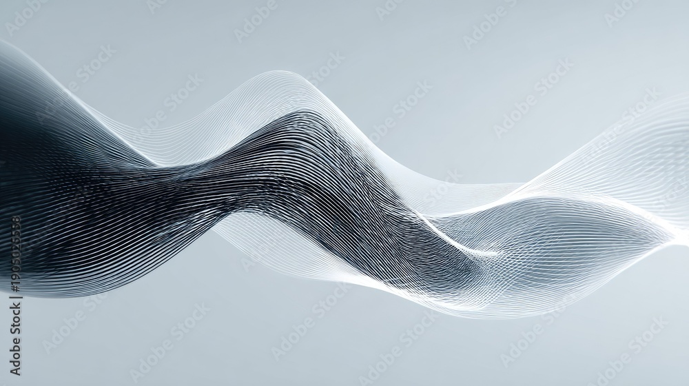 Fototapeta premium Abstract wave forms in shades of gray elegant and flowing design element
