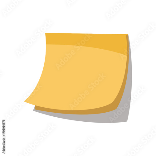 Single sticky note pad with curved corner and faint shadow shows plenty of room for message.