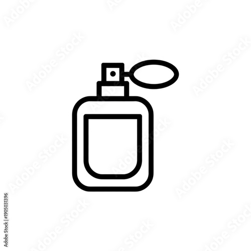 A simple black line drawing of a perfume bottle Vector, illustration