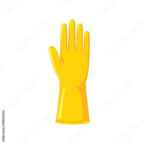 Bright Yellow Rubber Cleaning Glove for Household Chores.