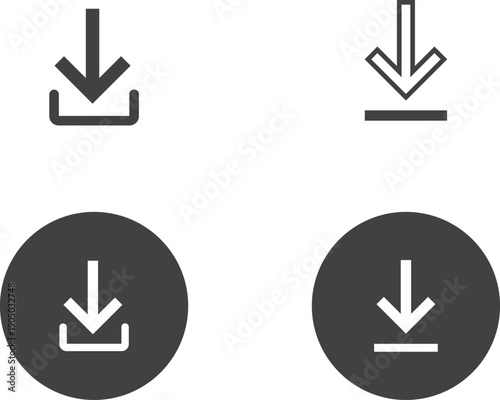 downlod Icon with Arrow EPS FILE
