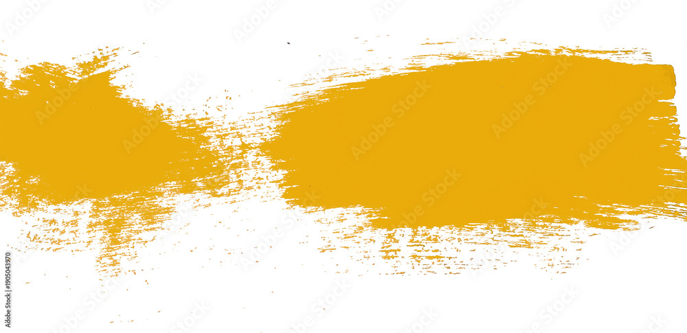 Fototapeta premium Yellow textured brush stroke ink splash creating banner