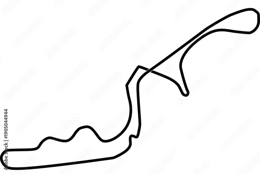 Obraz premium Suzuka Racing Circuit Japan International Racing Course Map Blank Design