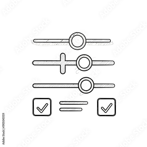 Simple Line Art Toggle Switches and Checkboxes.