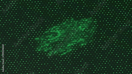 Green Digital Data Flow and Glitch Effect Abstract Background Footage