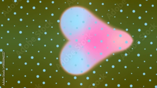 Green Dots Motion Graphic with Pink and Blue Circles Background Loop