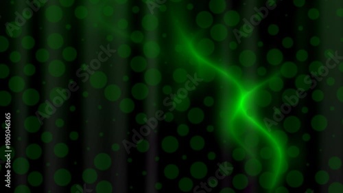 Green Dots and Swirls Abstract Background Footage