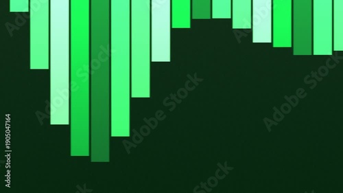 Green Gradient Bars Falling on Textured Dark Background