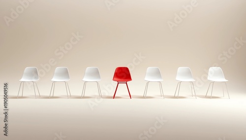 Wallpaper Mural One out unique red chair concept with white chairs Torontodigital.ca