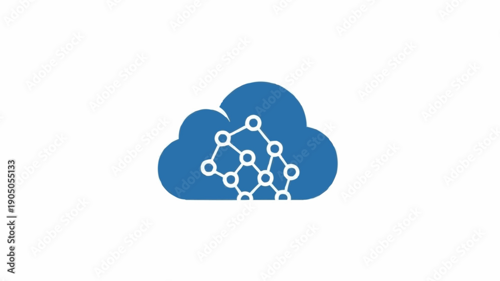 Obraz premium Cloud Computing Network Icon Illustration.