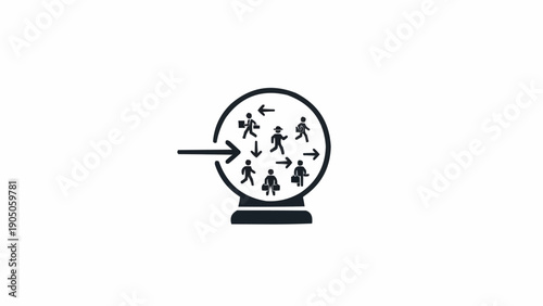 Photography Crystal Ball with Silhouettes of People Inside.