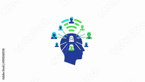 Digital brain with network connections.