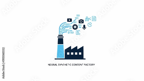 Digital Factory Icon with Circuit Elements.