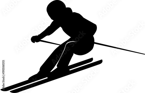 Men's Alpine Skiing Action Silhouette Milano Cortina 2026