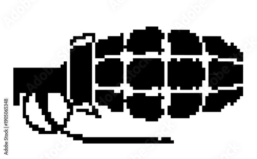 Logo pixel berbentuk granat 