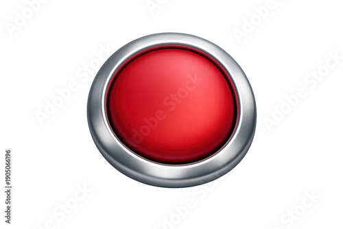 Red emergency button with metallic frame. Push button for alarm, stop, panic, or starting action Free Download Red emergency button with metallic frame. Push button for alarm, stop, panic, or starting action - GFXLoad