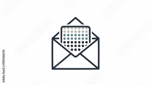 Fotografija Envelope with paper inside icon.