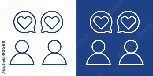 Engagement Blue And White Icon Style Collection