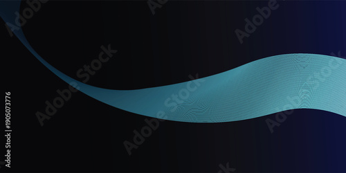 Abstract blue waves on black background. Futuristic technology style. illustrations