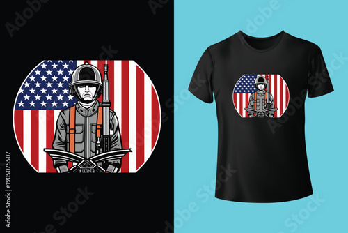 I'm dad grandpa and a veteran nothing scares me, t-shirt design, Typography T-Shirt Design, Unique Design, Vector graphic design template.