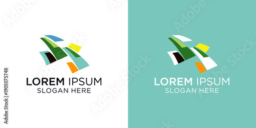 landmark or transportasi logo design featuring geometric shapes and a modern aesthetic, perfect for businesses looking for a professional brand identity