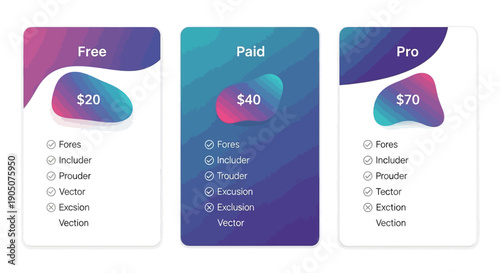 Pricing plans graphic with design elements and different subscription tiers