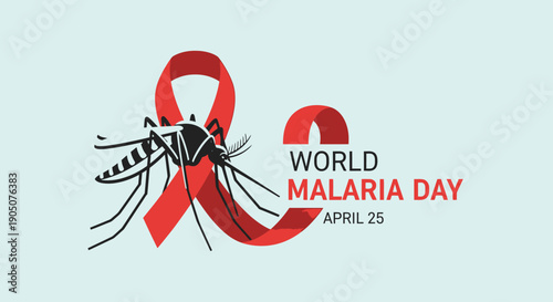 Mosquito Illustration for World Malaria Day Awareness.