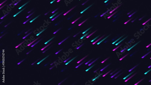 Abstract Neon Streaks Flowing on Dark Background, Futuristic Digital Motion