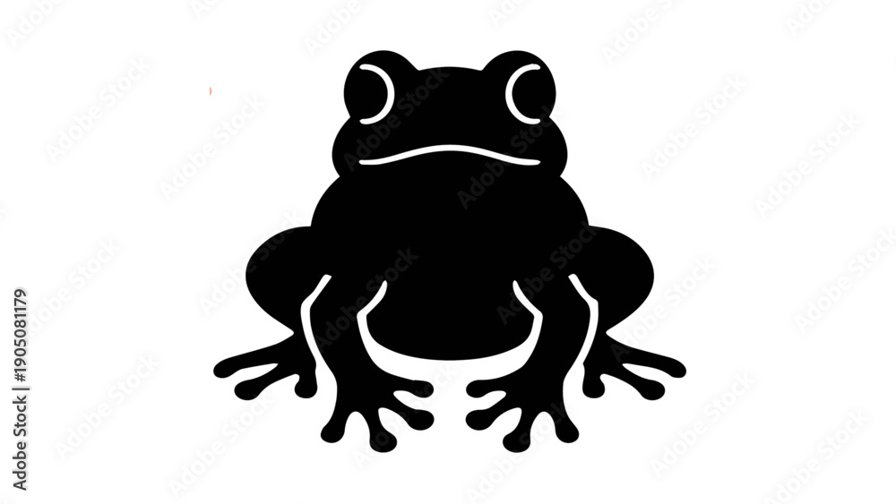 Fototapeta premium Black frog silhouette icon isolated on white background