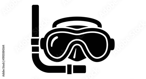 Diving Mask and Snorkel Icon - Underwater Exploration and Water Sports Symbol