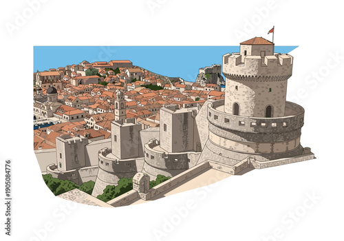 Large Sand Castle with Towers.