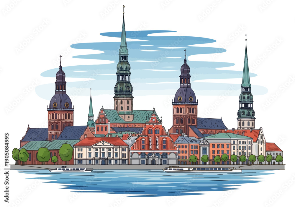 Fototapeta premium Lund Cathedral Sweden Architecture Landmark.